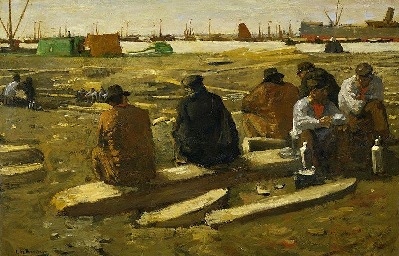 George Hendrik Breitner Lunch Break at the Building Site in the Van Diemenstraat in Amsterdam Germany oil painting art